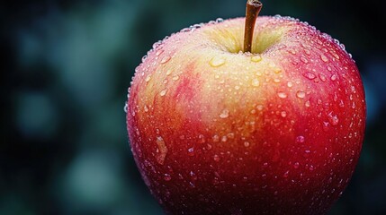 Close-up of a fresh, wet apple