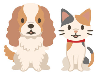 犬と猫のイラスト