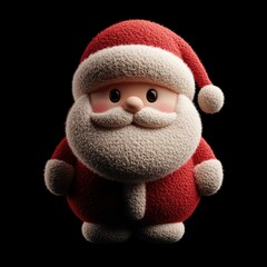 Charming 3D rendering of a cute icon crafted from fluffy felt fabric, set against a black background with symmetrical composition, soft lighting, and an isometric view