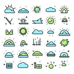 Outline icon set featuring essential  industry symbols, crafted with black lines on a minimal white background, perfect for UI/UX design, app interfaces, and clean, fresh design aesthetics.