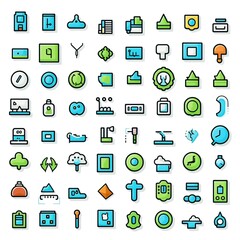 Outline icon set featuring essential  industry symbols, crafted with black lines on a minimal white background, perfect for UI/UX design, app interfaces, and clean, fresh design aesthetics.