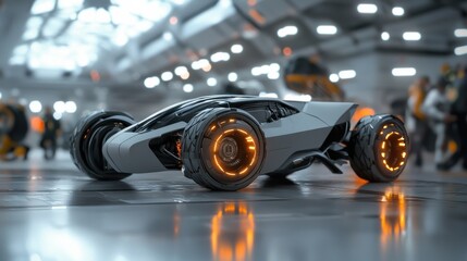 Cutting-edge Formula 1 car concept featuring a sleek, aerodynamic design for optimal performance and efficiency on the racetrack