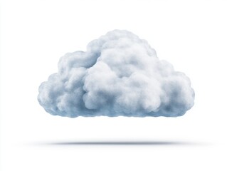 A fluffy, white cloud floating on a white background, evoking a sense of calm and serenity.