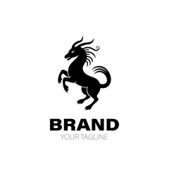 Qilin Logo. Qilin Logo Design. Qilin Logo Brand. Qilin Logo Vector Design Isolated on White Background