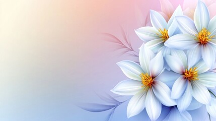 Fototapeta premium Delicate Pastel Flowers, Soft Background