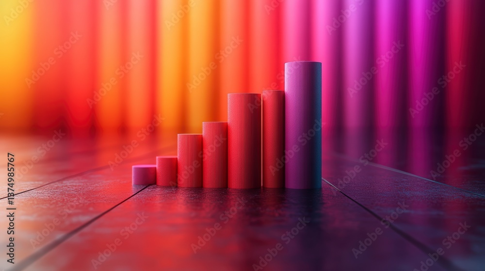 Aufkleber Simple bar chart representation illustrating business metrics and data analysis for enhancing corporate strategies