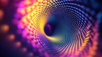 Colorful Tunnel of Interconnected Lines