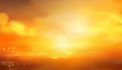 Fototapeta premium A blurred golden warm yellow and orange abstract sunny summer sky background Illustration. Generated image