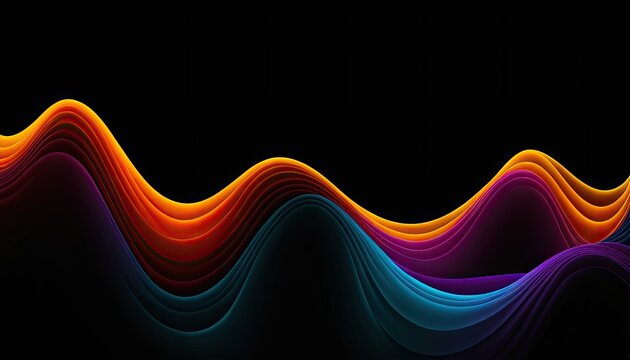 Wave lines trails flowing dynamic in diverse colors isolated on black background Abstract futuristic background science digital and communication concept Generative AI
1