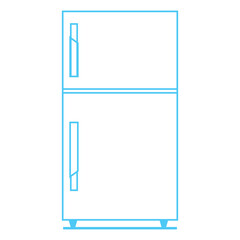 refrigerator icon flat line isolated blue color illustration