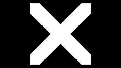 White X on black background suitable for graphic design projects, posters, typography art, logos, and branding materials requiring simplistic elements.