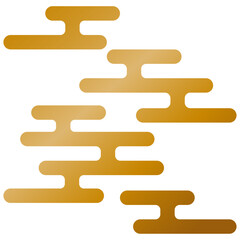 金色グラデーションの霞の和柄イラスト