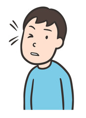 トゥレット症候群、運動チックの症状、まばたき、男性