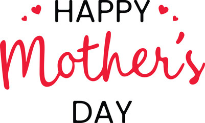 Beautiful Happy Mother's Day Card with Love & Heart Designs