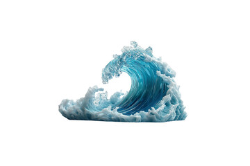 3D rendering of isolated blue waves on white background