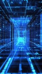 Digital Futuristic Network Corridor