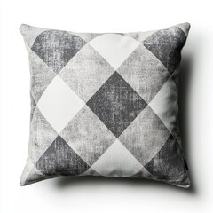 Naklejka premium Geometric pattern decorative throw pillow home decor product photography minimalist style close-up modern design