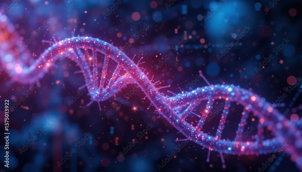 Poster stunning abstract representation of dna structure in vivid colors