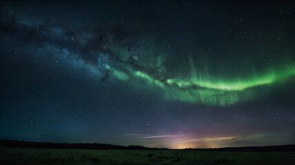 Fototapeta premium Northern Lights Dancing Across the Night Sky