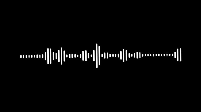 White audio waveform spectrum animation, Sound wave animation, classic graphic sound equalizer,
White and black audio visualization effect. digital audio spectrum wave effect
