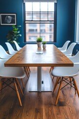 Modern office conference room table.
