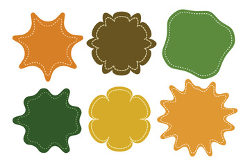 set of autumn-colored labels, Stickers and Badges. Vector illustration