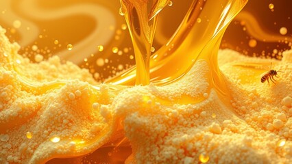 Flowing golden liquid