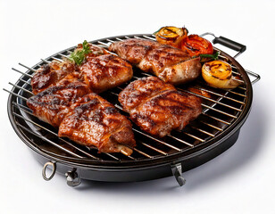 Barbecue close-up on a white background