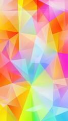 Fototapeta premium A vibrant and colorful abstract background featuring an array of overlapping triangles in various sizes and hues, creating a dynamic and energetic visual effect that captivates the eye.