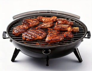 Barbecue close-up on a white background