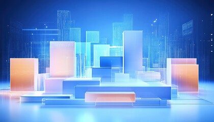 Fototapeta premium Digital Cityscape of the Future
