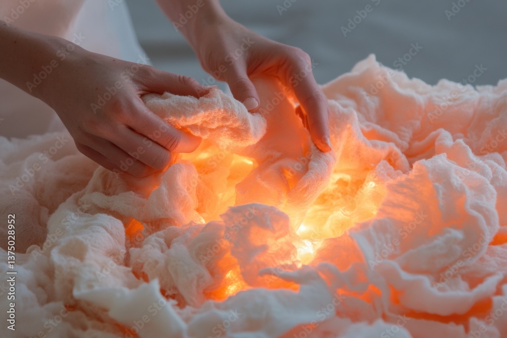 Aufkleber luminous tactile exploration innovative soft materials reveal transformative design through ethereal