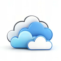 Cloud Storage Solutions 3D Render