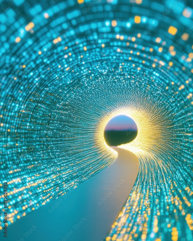 Aufkleber Digital Quantum Acceleration Immersive AI Visualization of Advanced Data Flow Dynamics with Breakthrough Computational Intelligence and Generative Tech Insights