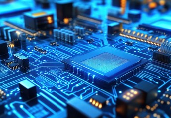 Close-up of a High-Tech Microprocessor