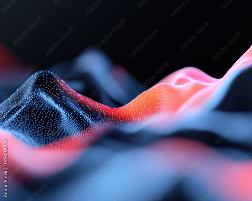 Poster Immersive Data Wave Cutting-Edge Digital Motion Graphics Visualizing AI-Driven Analytics with Luminescent Particle Dynamics for Next-Gen Tech Innovation