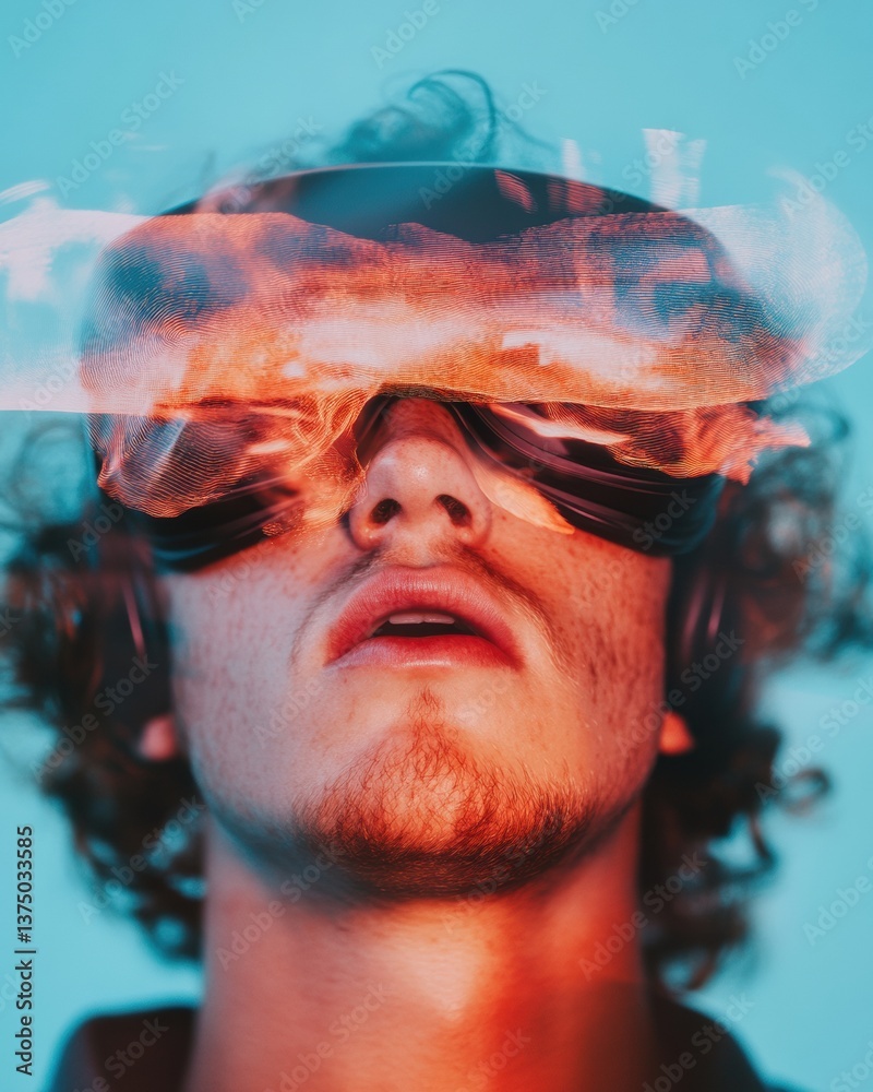 Fototapete Immersive XR Experience Next-Gen Digital Transformation Visualizing Gen Z Tech Innovation Through Layered Sensory Extended Reality Exploration