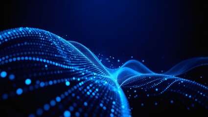 Glowing Blue Abstract Wave Futuristic Background