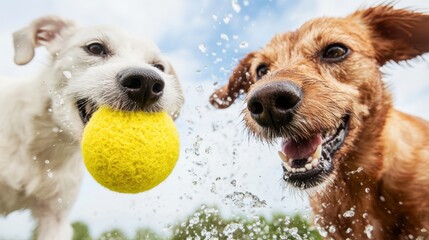 Dynamic Pet Play Experience High-Energy Jack Russell Terriers in Joyful Outdoor Action - Sustainable Pet Wellness and Active Companion Marketing