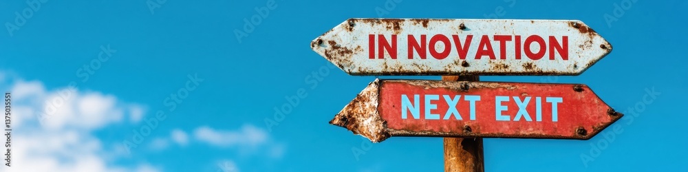 Poster future-forward business insights distressed metal innovation signage - transformative entrepreneuria