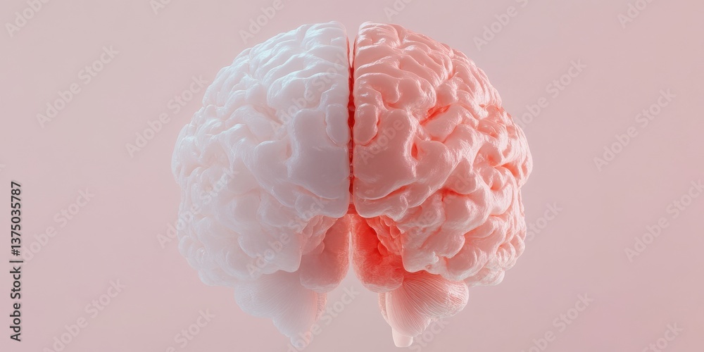 Aufkleber minimalist neuroscience insights cognitive duality visualization in soft pastel - emotional intellig