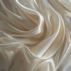 Obraz premium Cream Silk Fabric Drape Close-up