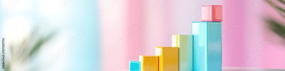 Fototapete Gradient Analytics Minimalist Financial Dashboard Visualizing AI-Powered Budget Tracking with Pastel Color Progression for Modern Business Intelligence