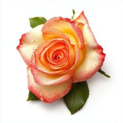fresh rose on white background