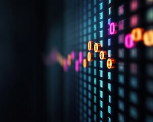 National Cash Day Fintech Revolution Vibrant Data Visualization Unveiling Financial Performance Metrics in Neon-Charged Digital Landscape