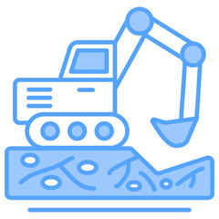 Obraz premium Excavation Blue Icon