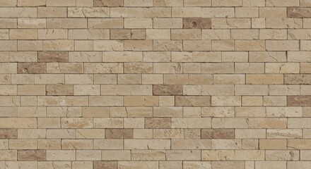 Fototapeta premium Beige Brick Wall Texture Subtle Color Variations. AI Generated