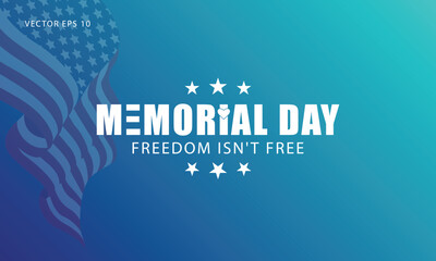Naklejka premium Memorial Day Tribute with Patriotic American Flag Background