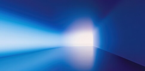 Abstract Blue Corridor Perspective