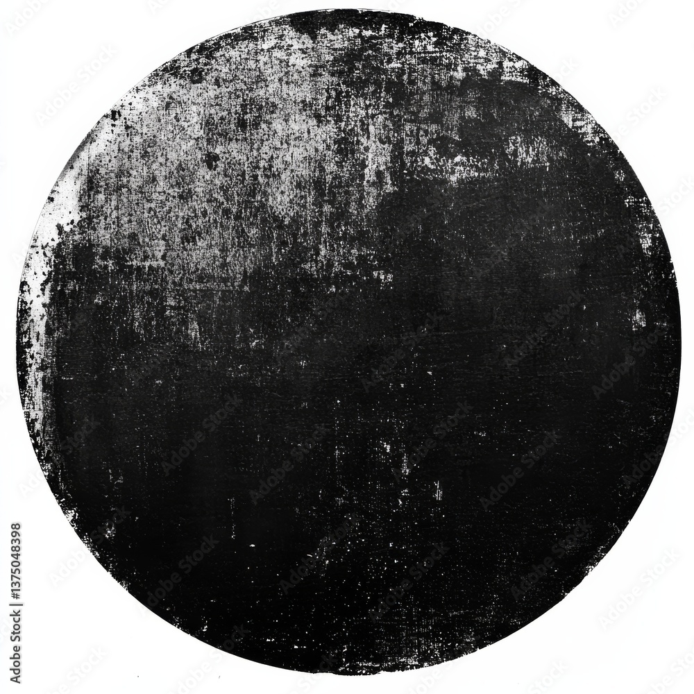Aufkleber abstract black and white circle: distressed texture with a textured surface